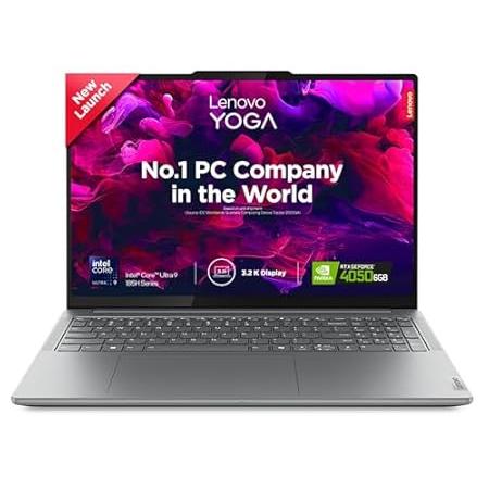 Lenovo Yoga Pro 9 Intel Evo Core Ultra 9 185H Built-in AI 16"(40.6cm) 3.2K IPS 165Hz Touchscreen Laptop (32GB/1TB SSD/NVIDIA RTX 4050 6GB/Win11/MSO 21/5.0MP+IR Cam/3 Mon GamePass/Grey/2Kg), 83DN004VIN
